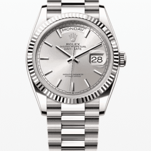 Rolex Daydate Silver Dial 36mm Full White Gold