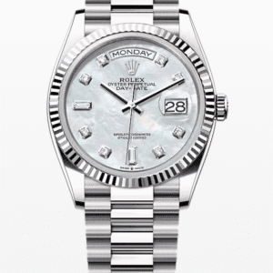 Rolex Daydate Mother of Pearl Dial with Diamond Markers 36mm Full White Gold
