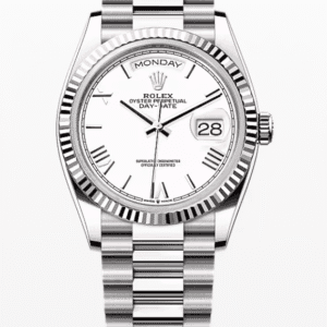 Rolex Daydate White Roman Dial 36mm Full White Gold