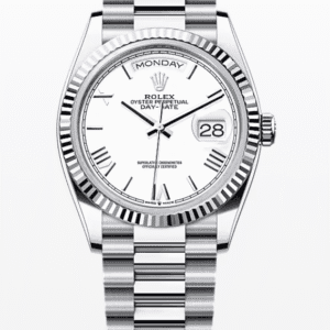 Rolex Daydate White Roman Dial 36mm Platinum