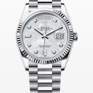 Rolex Daydate Mother of Pearl Dial with Diamond Markers 36mm Platinum