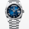Rolex Daydate Blue Ombre Roman Dial 36mm Platinum