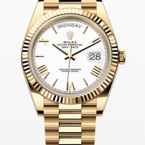 Rolex Daydate White Roman Dial 40mm Full Yellow Gold