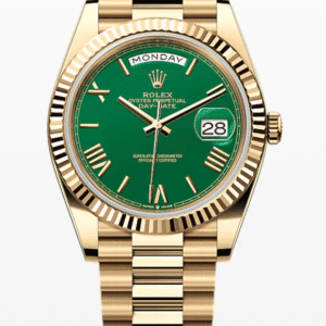 Rolex Daydate Green Roman Dial 40mm Full Yellow Gold