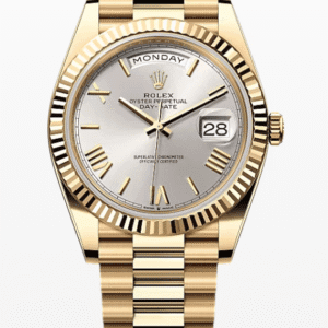 Rolex Daydate Silver Roman Dial 40mm Full Yellow Gold