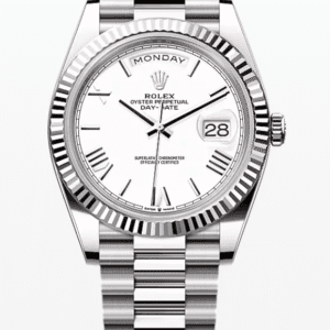 Rolex Daydate White Roman Dial 40mm Full White Gold