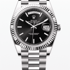 Rolex Daydate Black Dial 40mm Full White Gold