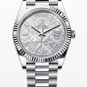 Rolex Daydate Meteorite Dial with Baguette Markers 40mm Platinum