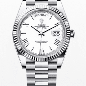Rolex Daydate White Roman Dial 40mm Platinum