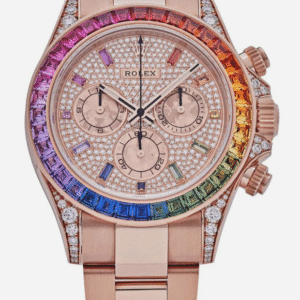 Off-Catalogue Rolex Daytona "Rainbow" Pave Diamond Dial Rainbow Bezel 40mm Full Everose Gold