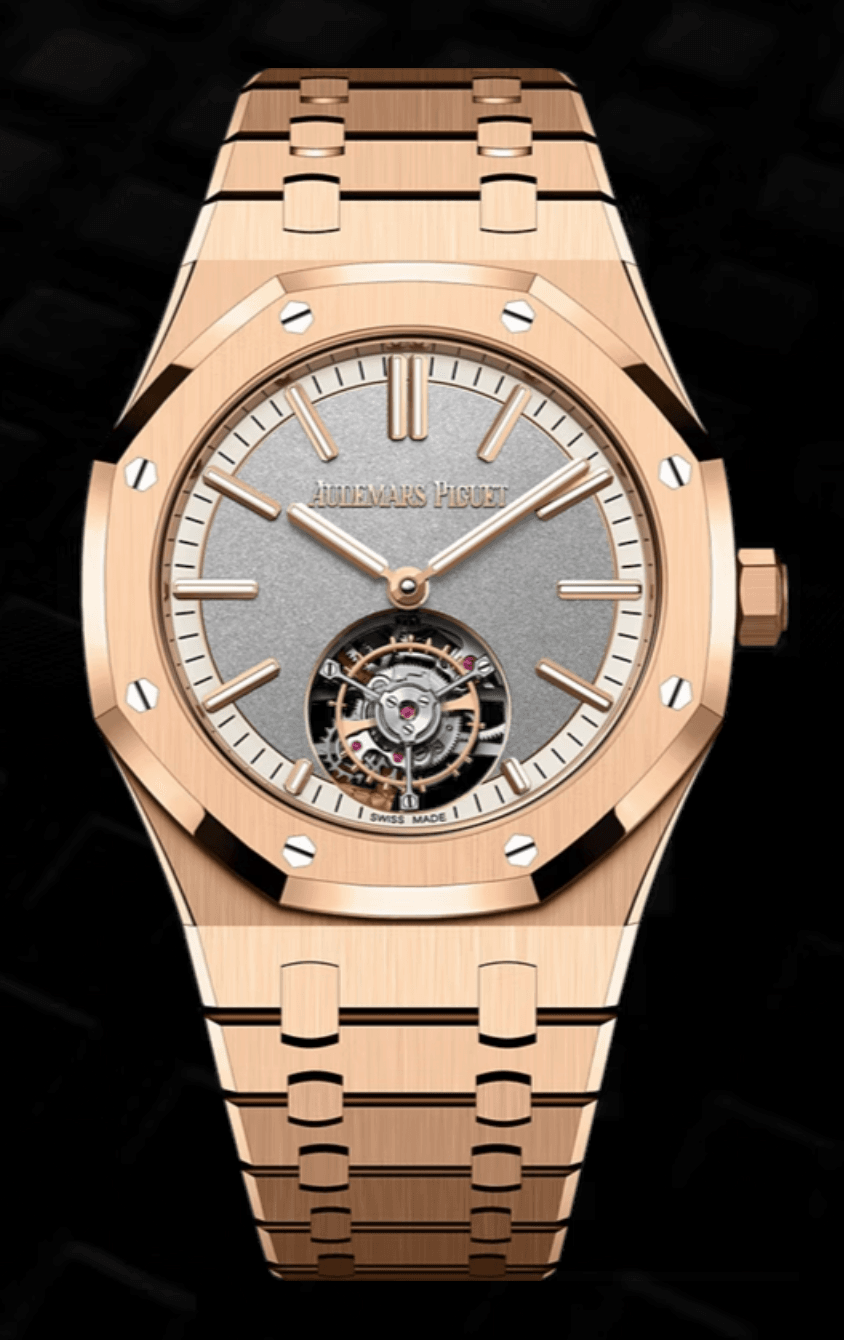 Audemars Piguet Royal Oak 41mm Flying Tourbillon Ivory Grey Dial Full Rose Gold