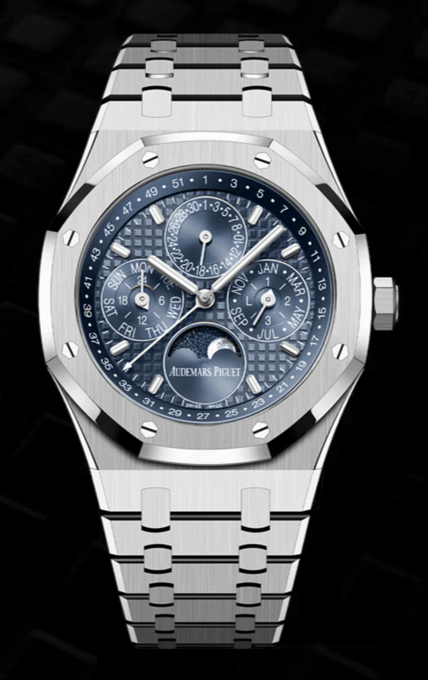 Audemars Piguet Royal Oak 41mm Perpetual Calendar Blue "Grande Tapisserie" Dial Stainless Steel