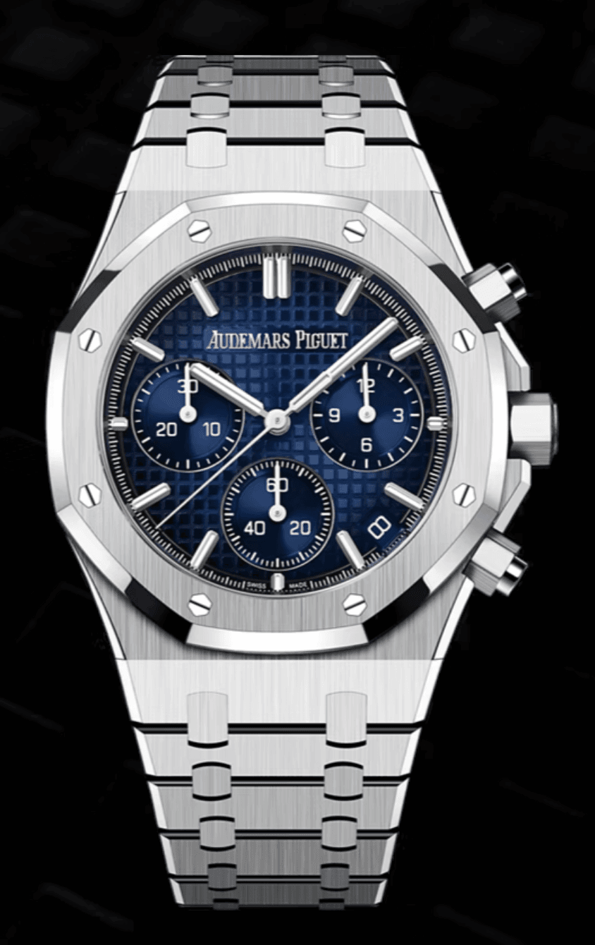 Audemars Piguet Royal Oak 41mm Chronograph Smoked Blue Dial Full White Gold