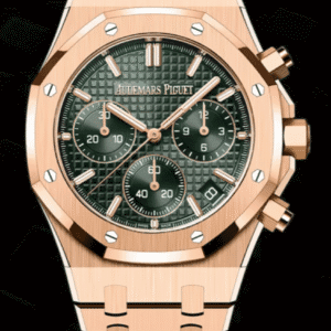 Audemars Piguet Royal Oak 41mm Chronograph Khaki Green "Grande Tapisserie" Dial Full Rose Gold