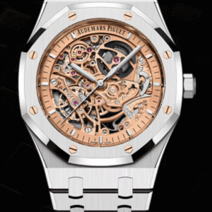 Audemars Piguet Royal Oak 41mm Openworked Salmon Skeleton Dial Stainless Steel