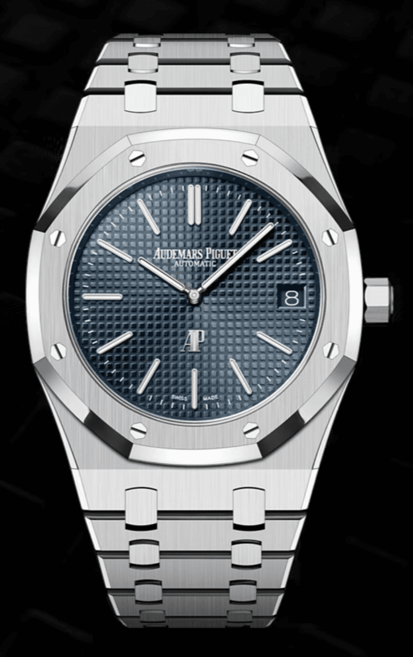 Audemars Piguet Royal Oak "Jumbo" Extra-Thin 39mm Blue "Petite Tapisserie" Dial Stainless Steel