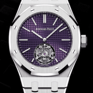 Audemars Piguet Royal Oak Flying Tourbillon "Extra-Thin" 37mm Plum "Grande Tapisserie" Dial Stainless Steel