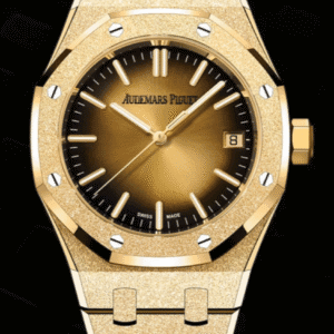 Audemars Piguet Royal Oak 37mm Smoked Yellow-Gold Dial Full Frosted Yellow Gold