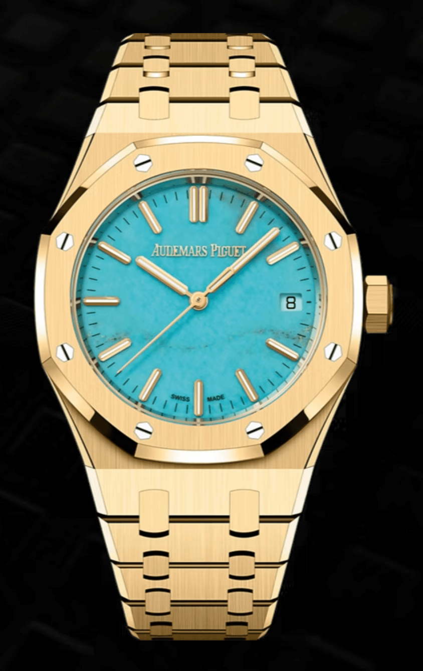 Audemars Piguet Royal Oak 37mm Turquoise Dial Full Yellow Gold