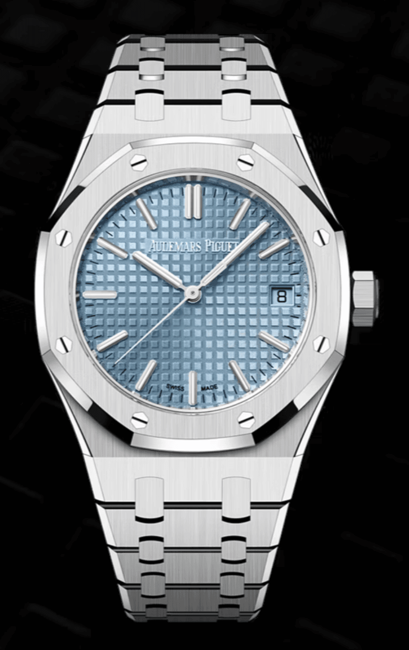Audemars Piguet Royal Oak 37mm Light Blue "Grande Tapisserie" Dial Stainless Steel