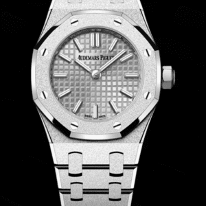 Audemars Piguet Royal Oak 23mm White Gold-Toned "Petite Tapisserie" Dial Full Frosted White Gold
