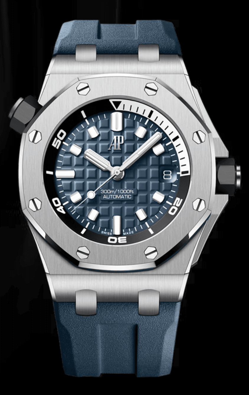 Audemars Piguet Royal Oak Offshore Diver 42mm Blue "Mega Tapisserie" Dial Stainless Steel
