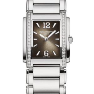 Patek Philippe Twenty-4 Sunburst Grey Dial Diamond Bezel Stainless Steel