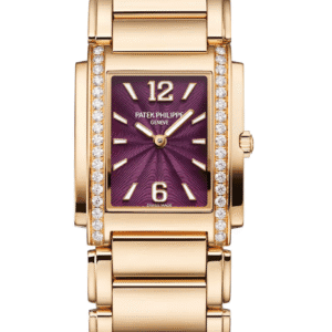 Patek Philippe Twenty-4 Lacquered Purple Dial Diamond Bezel Full Rose Gold