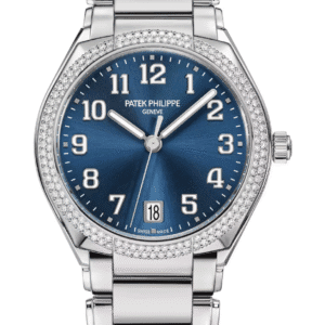 Patek Philippe Twenty-4 36mm Sunburst Blue Dial Double Diamond Bezel Stainless Steel
