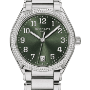 Patek Philippe Twenty-4 36mm Sunburst Olive Green Dial Double Diamond Bezel Stainless Steel