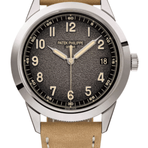 Patek Philippe Calatrava 40mm Charcoal Grey Black-Gradient Dial White Gold Beige Calfskin Strap