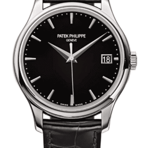 Patek Philippe Calatrava 39mm Lacquered Black Dial White Gold Black Alligator Strap