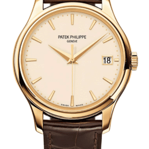 Patek Philippe Calatrava 39mm Lacquered Ivory Dial Yellow Gold Chocolate Brown Alligator Strap
