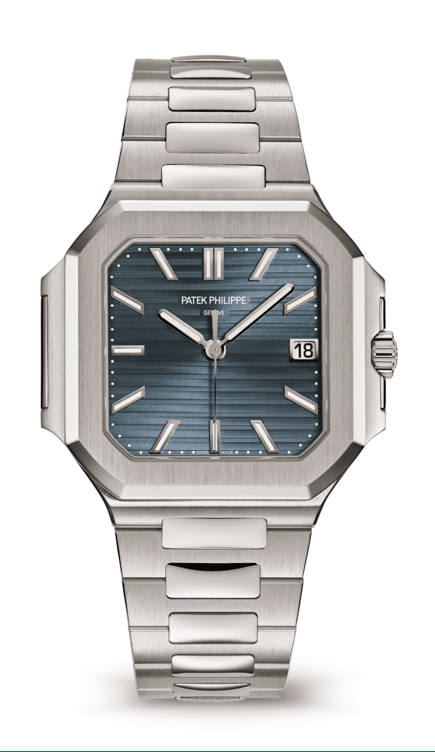 Patek Philippe Cubitus 40mm Sunburst Blue-Grey Dial Full White Gold