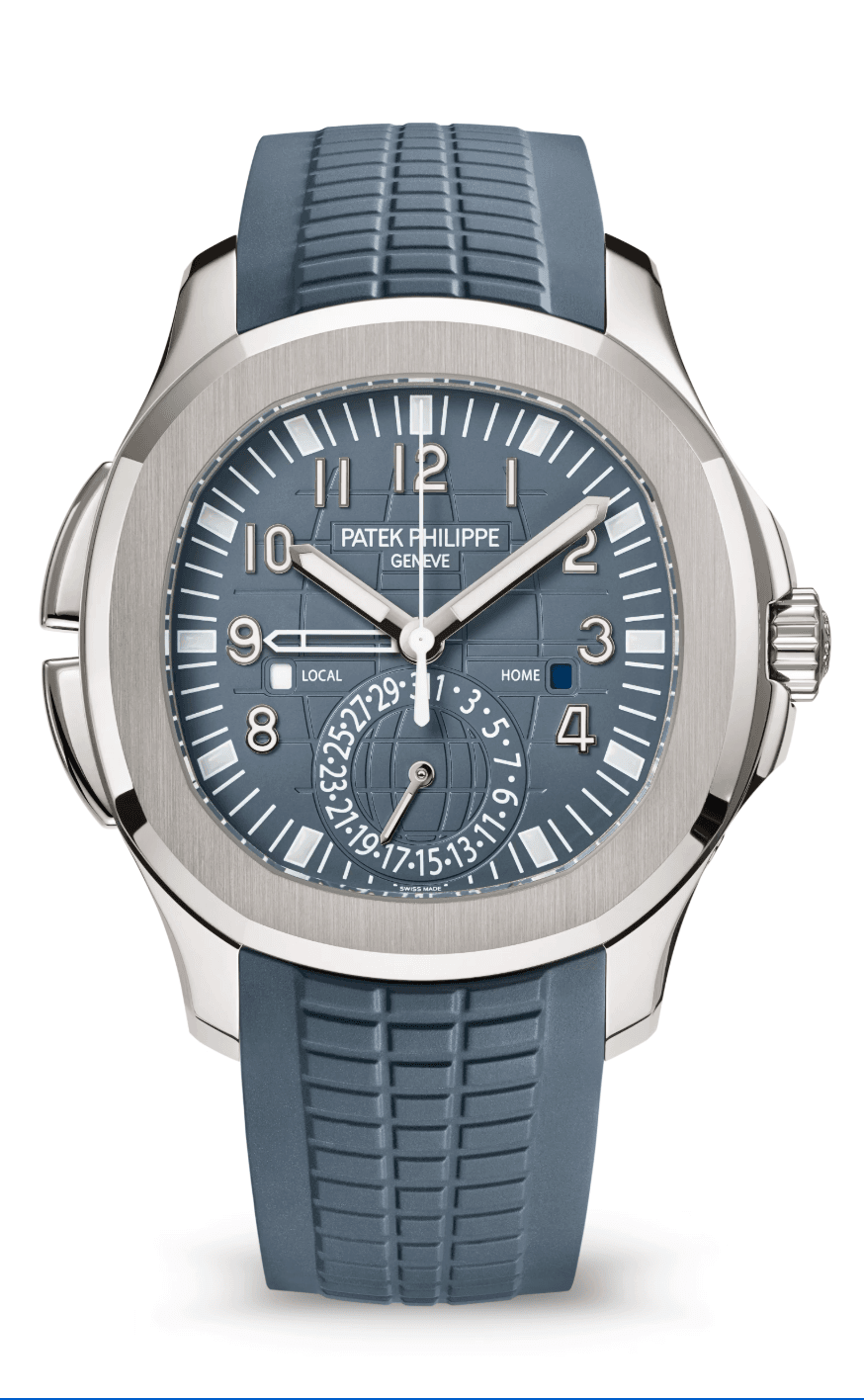 Patek Philippe Aquanaut Travel Time 41mm Opaline Blue-Grey Dial White Gold