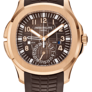 Patek Philippe Aquanaut Travel Time 41mm Sunburst Brown Dial Rose Gold