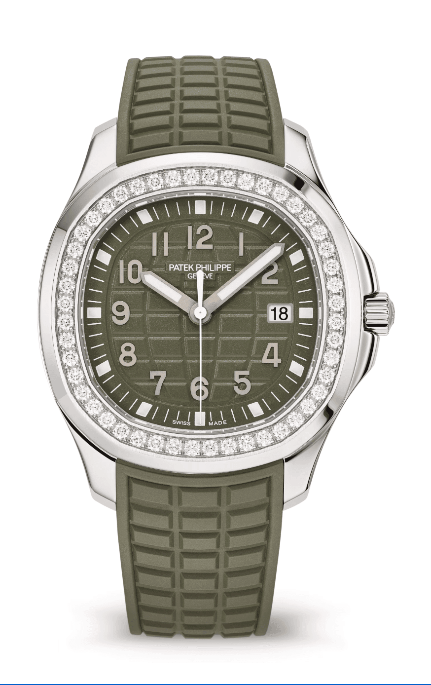 Patek Philippe Aquanaut Luce 39mm Khaki Green Dial Diamond Bezel Stainless Steel