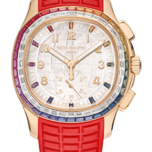 Patek Philippe Aquanaut Luce 40mm Mother of Pearl Rainbow Sapphire Dial Rainbow Diamond Sapphire Bezel Rose Gold