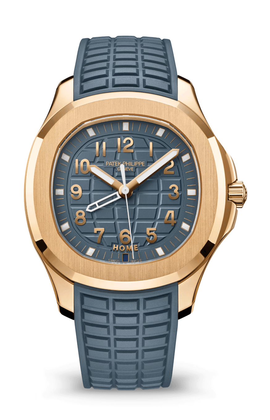 Patek Philippe Aquanaut Travel Time 39mm Opaline Blue-Grey Dial Rose Gold