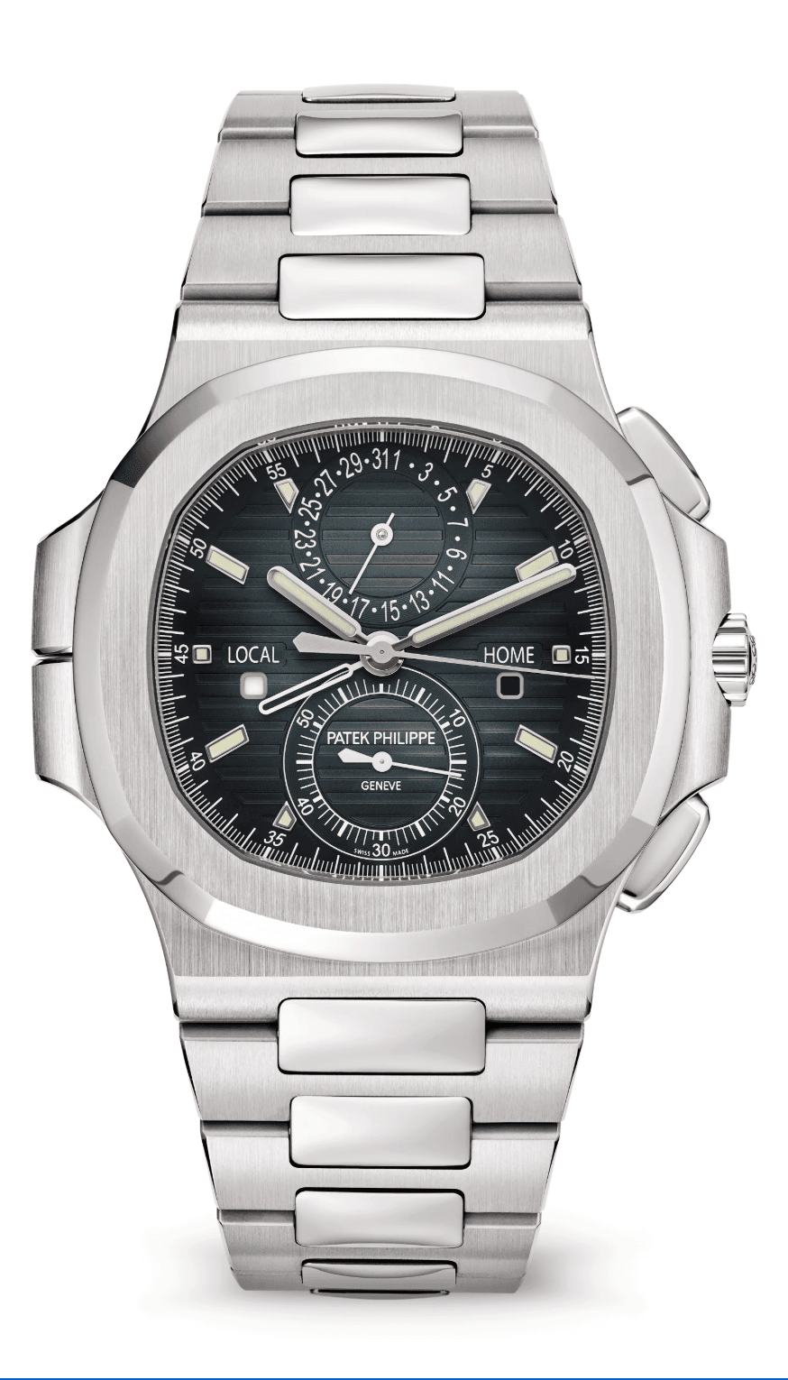 Patek Philippe Nautilus Flyback Chronograph 40mm Sunburst Blue Black Gradient Dial Stainless Steel