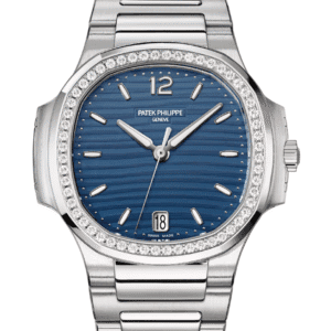 Patek Philippe Nautilus 35mm Opaline Blue Dial Diamond Bezel Stainless Steel