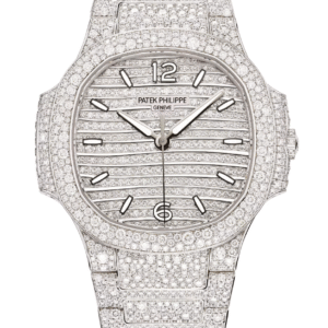 Patek Philippe Nautilus 35mm Pave Diamond Full White Gold