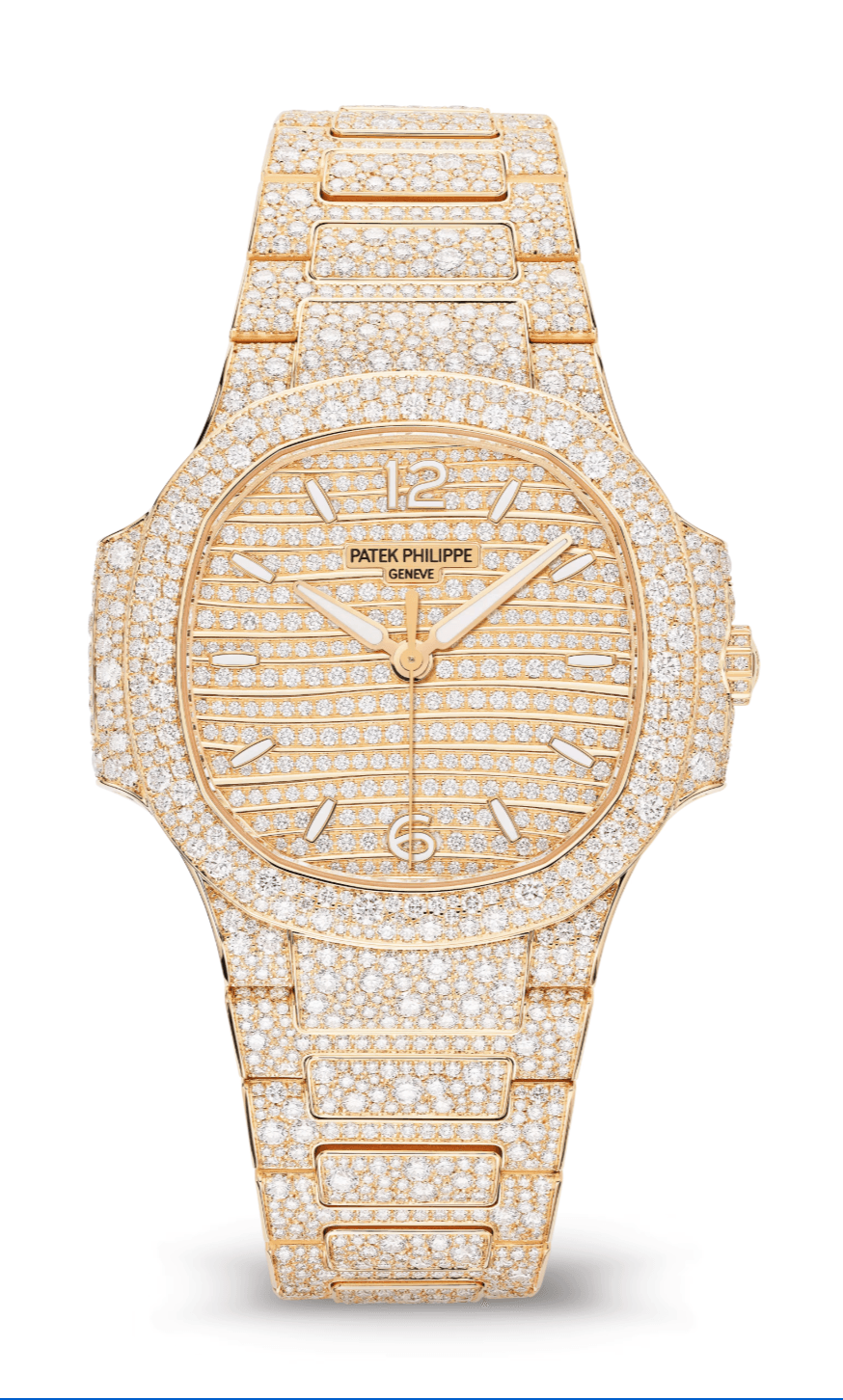 Patek Philippe Nautilus 35mm Pave Diamond Full Rose Gold
