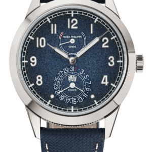 Patek Philippe Complications Day-Date 41mm Textured Blue Black Gradient White Gold Navy Blue Calfskin Strap