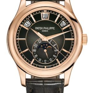 Patek Philippe Complications Annual Calendar 40mm Sunburst Olive Green Gradient Rose Gold Green Alligator Strap