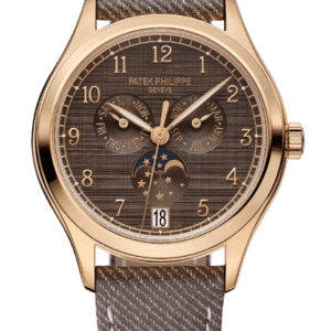 Patek Philippe Complications Annual Calendar 38mm Chestnut Satin-Finish Dial Rose Gold Chestnut Calfskin Strap