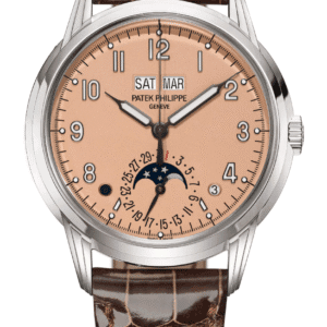 Patek Philippe Grand Complications Perpetual Calendar 40mm Opaline Rose-Gilt Dial White Gold Chocolate Brown Alligator Strap