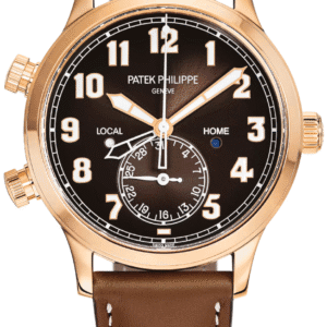 Patek Philippe Complications 42mm Sunburst Brown Black Gradient Dial Rose Gold Vintage Brown Calfskin Strap