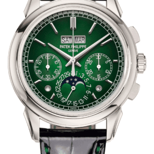 Patek Philippe Grand Complications Perpetual Calendar Chronograph 41mm Lacquered Green Black Gradient Dial Platinum Black Alligator Strap