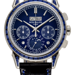 Patek Philippe Grand Complications Perpetual Calendar Chronograph 41mm Lacquered Blue Black Gradient Dial Sapphire Bezel Platinum Black Alligator Strap